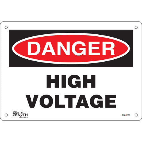 Enseigne «High Voltage» — Panneau de sécurité et signalisation, divers matériaux