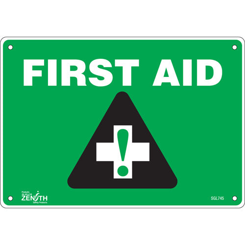 Enseigne «First Aid», Anglais avec pictogramme, signalisation de premiers secours