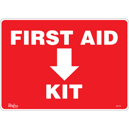 Enseigne «First Aid Kit», panneau de sécurité en anglais avec pictogramme
