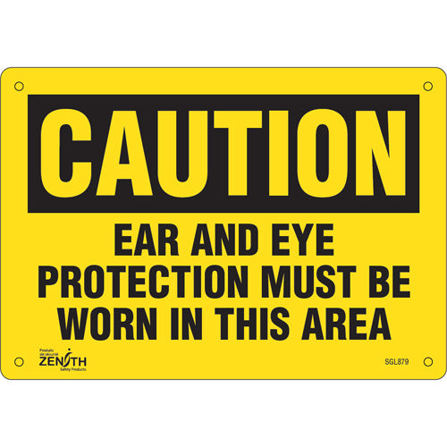 Enseigne «Ear And Eye Protection», panneau de sécurité en anglais pour protection