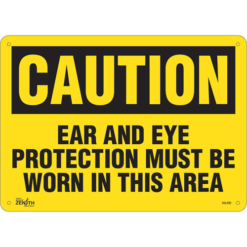 Enseigne «Ear And Eye Protection», panneau de sécurité en anglais pour protection