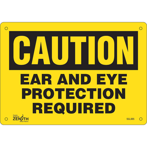 Enseigne «Ear And Eye Protection» - panneau de sécurité en anglais, plusieurs formats