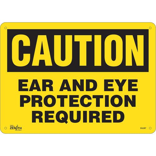 Enseigne «Ear And Eye Protection» - panneau de sécurité en anglais, plusieurs formats