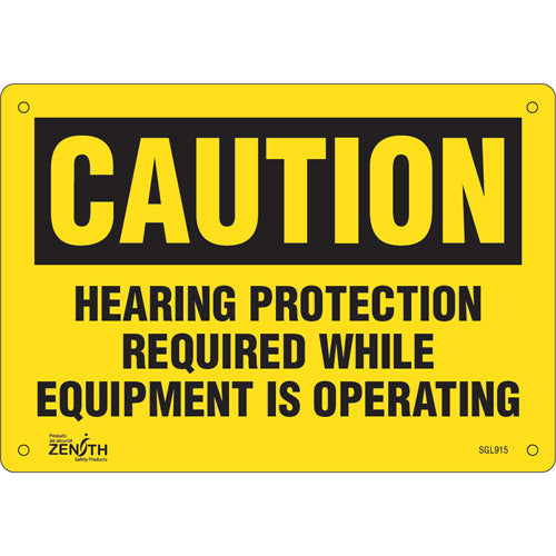 Enseigne contre le danger lié au bruit « Hearing Protection Required », Anglais