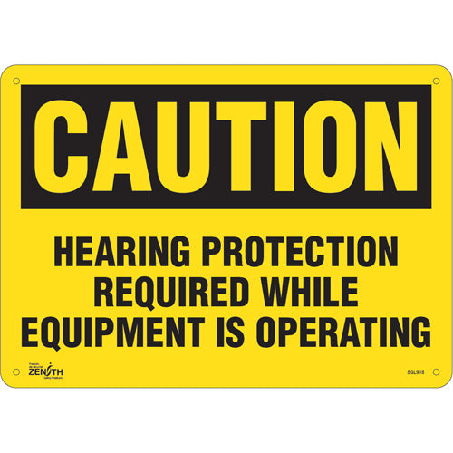 Enseigne contre le danger lié au bruit « Hearing Protection Required », Anglais