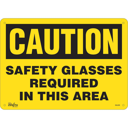 Enseigne «Safety Glasses Required» - Panneau de signalisation de sécurité en anglais