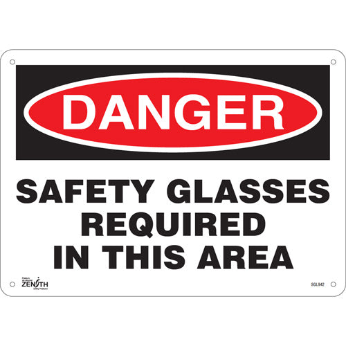 Enseigne «Safety Glasses Required», Anglais — Lunettes de protection obligatoires