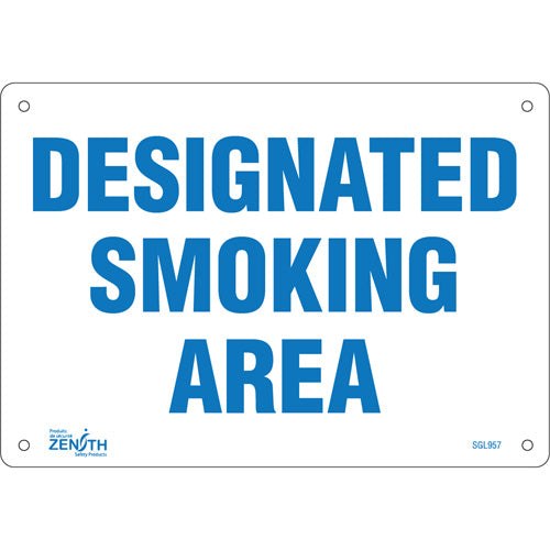 Enseigne «Designated Smoking Area» pour zones fumeurs - panneau de signalisation en anglais