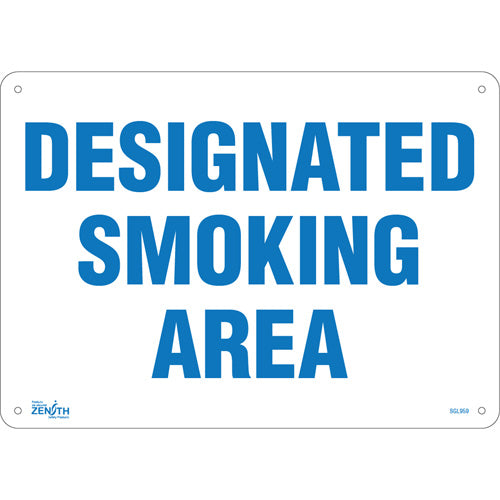 Enseigne «Designated Smoking Area» pour zones fumeurs - panneau de signalisation en anglais
