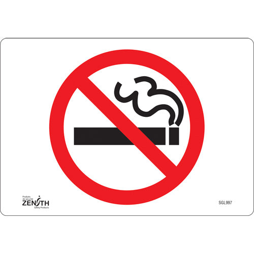 Enseigne «No Smoking» avec pictogramme - Panneau de sécurité anti-fumeur