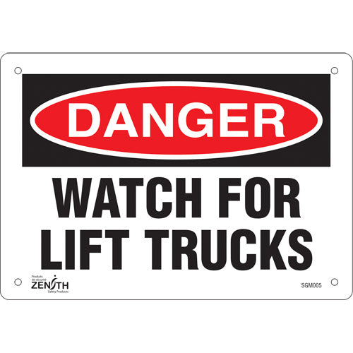 Enseigne «Watch For Lift Trucks» panneau de sécurité pour chariots élévateurs