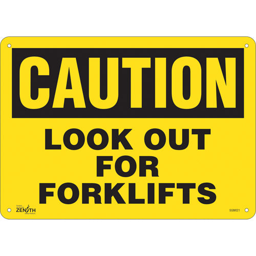 Enseigne «Look Out For Forklifts», Anglais — Panneau de sécurité industriel pour entrepôt