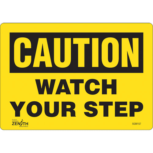 "Watch Your Step" Sign — Floor Safety Sign, Walking Warning