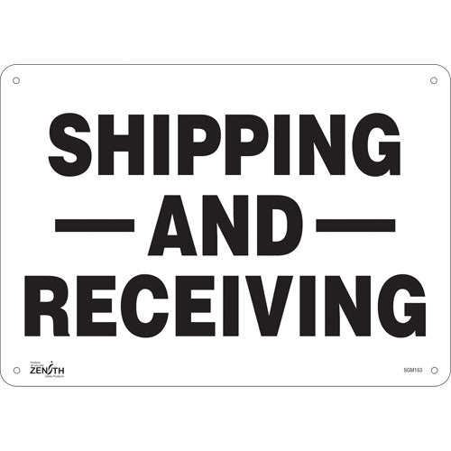“Shipping And Receiving” sign, English — shipping and receiving identification panel