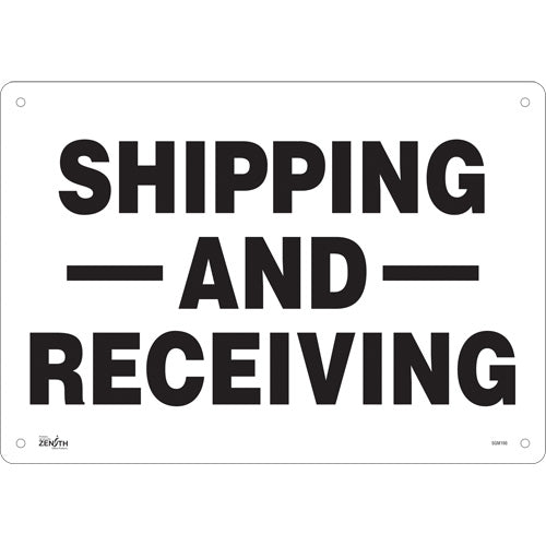 “Shipping And Receiving” sign, English — shipping and receiving identification panel