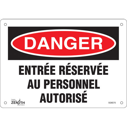 Sign "Entrance Reserved for Authorized Personnel" — Traffic sign, French