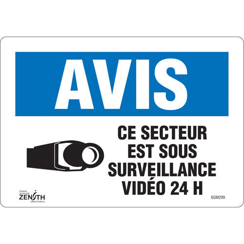 Panneau «Sous vidéosurveillance / Ce secteur est sous surveillance», Français, pictogramme