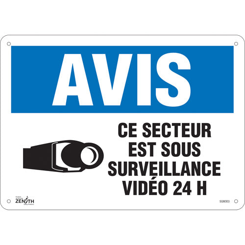 Panneau «Sous vidéosurveillance / Ce secteur est sous surveillance», Français, pictogramme