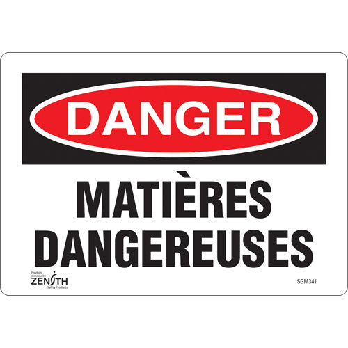 Enseigne «Matières Dangereuses» - Panneau de signalisation de sécurité (Français)