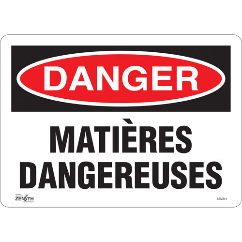 Enseigne «Matières Dangereuses» - Panneau de signalisation de sécurité (Français)