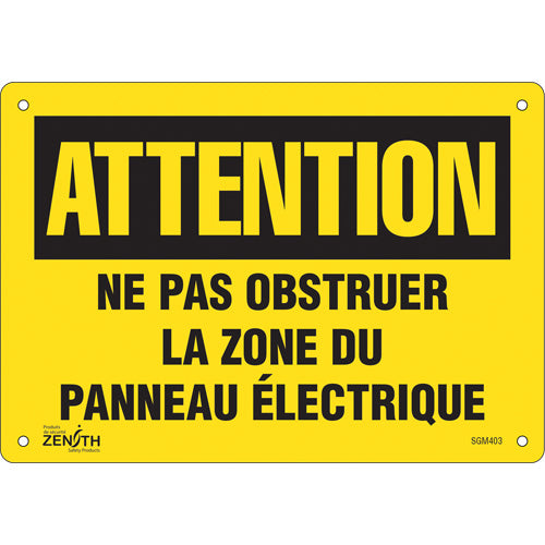 Enseigne «Zone du Panneau Électrique» - Panneau de sécurité, plusieurs finitions
