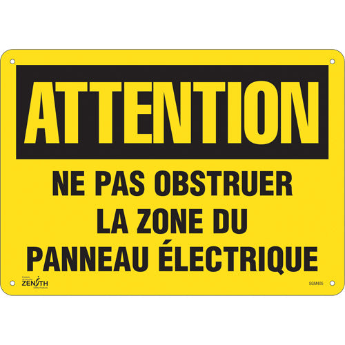 Enseigne «Zone du Panneau Électrique» - Panneau de sécurité, plusieurs finitions