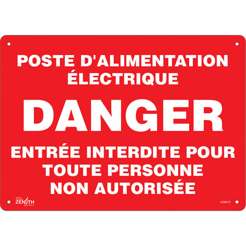 Enseigne «Poste D'Alimentation Électrique», Français, signalisation de sécurité
