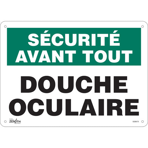 Enseigne «Douche Oculaire», Français — panneau de signalisation de sécurité industrielle