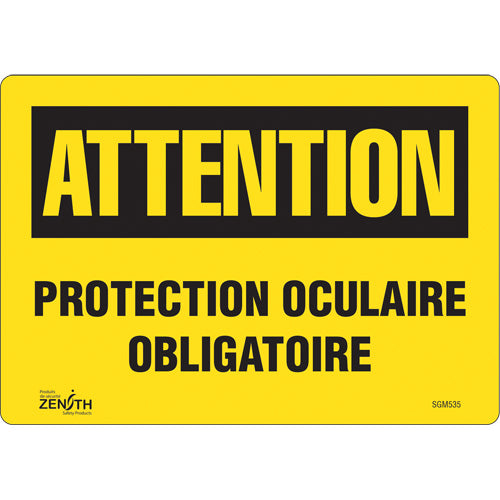 Enseigne «Protection Oculaire Obligatoire» - Français pour sécurité au travail