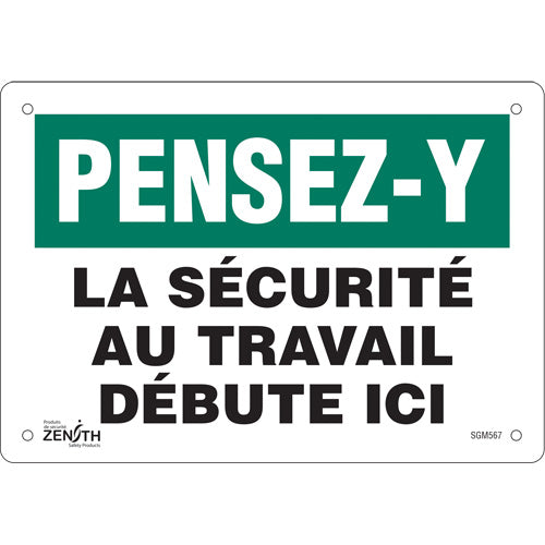"Safety at Work" sign - safety sign (French)