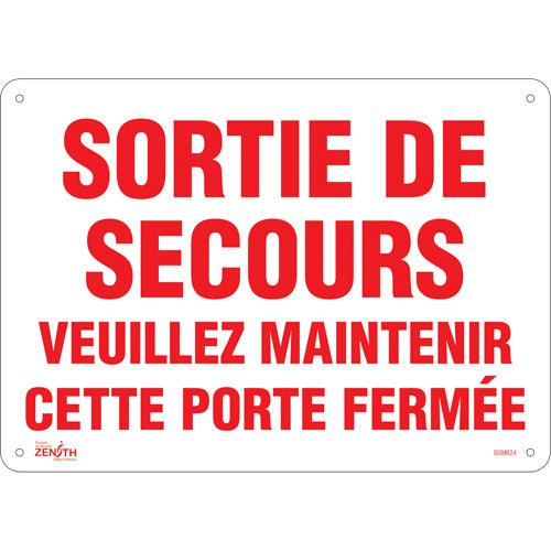 Enseigne «Sortie De Secours», panneau de sécurité en français, plusieurs formats