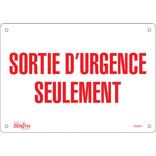 Enseigne «Sortie D'Urgence» – Panneau de signalisation de sécurité, Français