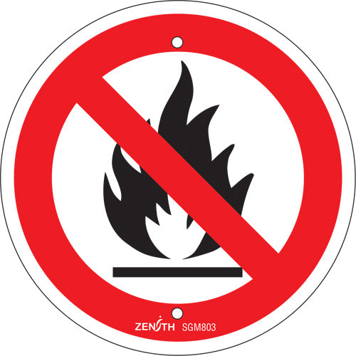 CSA Compliant Safety Sign - No Open Flames, Pictogram, Signage