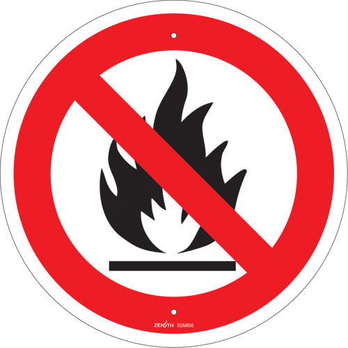 CSA Compliant Safety Sign - No Open Flames, Pictogram, Signage