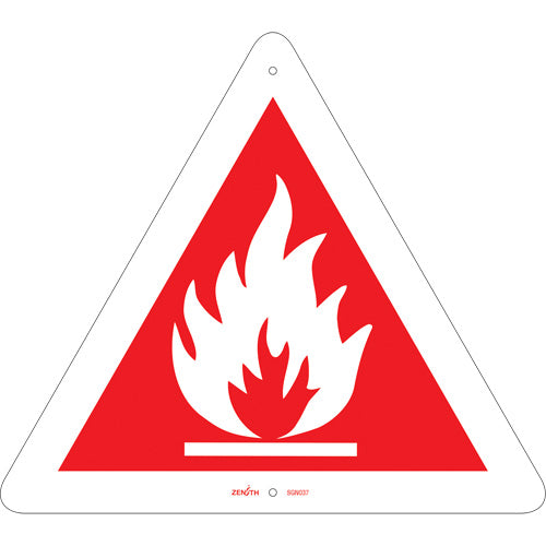 Enseigne de sécurité conforme à la CSA - Flammable, pictogramme d'avertissement