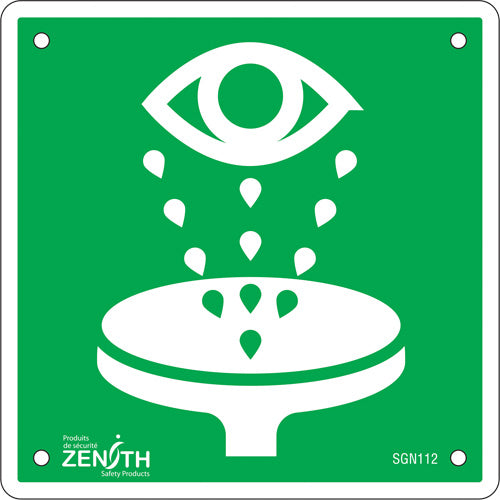 Enseigne de sécurité conforme à la CSA - Eye Wash, Pictogramme d'urgence