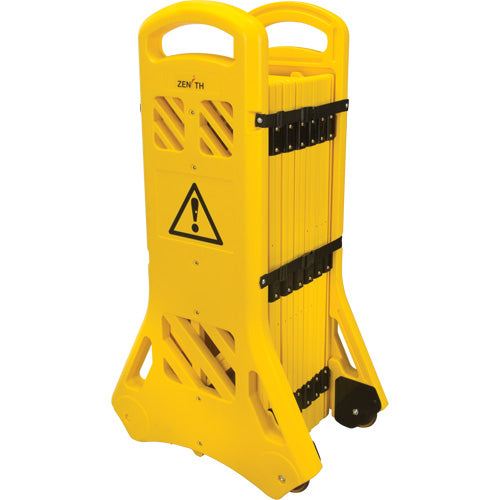 Barrière mobile portative, 40" h x 13' lo, Jaune - SGO660