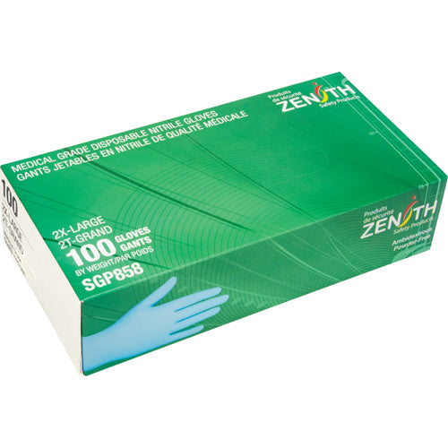 3.5 mil Nitrile Powder-Free Puncture Resistant Medical Grade Disposable Gloves, Class 2