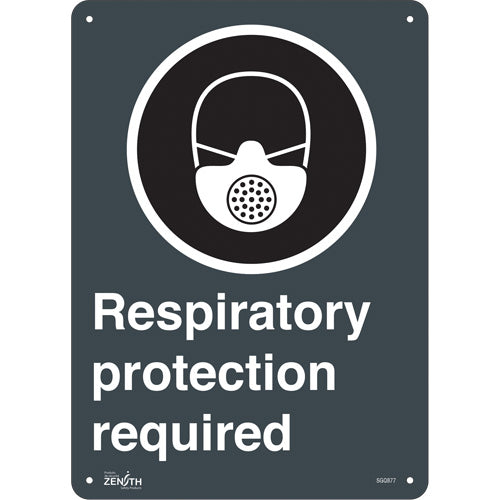 Enseigne de sécurité conforme CSA - Respiratory Protection Required, Anglais, pictogramme