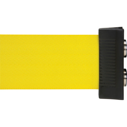 Barrière à fixation murale avec ruban magnétique, Acier, Fixation par vis, 7', Ruban Jaune - SGR020