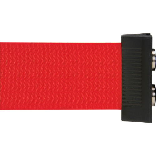 Barrière à fixation murale avec ruban magnétique, Acier, Fixation par vis, 7', Ruban Rouge - SGR024
