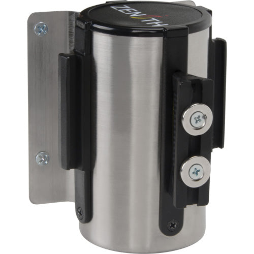 Barrière à fixation murale avec ruban magnétique, Acier, Fixation par vis, 7', Ruban Noir - SGR018