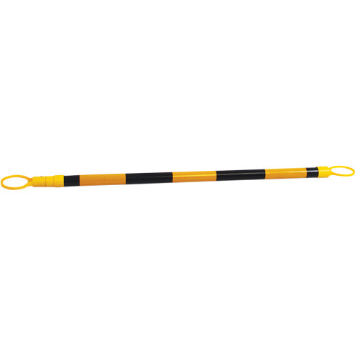 Retractable Traffic Cone Bar, 7'2" Extended Length, Black/Yellow - SGS309