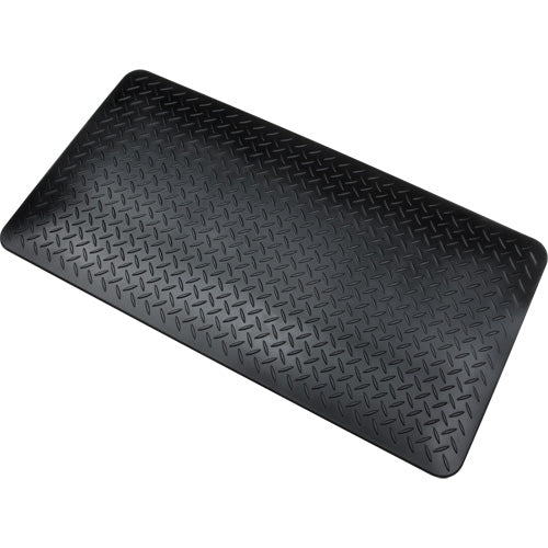 Anti-Fatigue Mat, Diamond, 1-2/3' x 3-1/4' x 3/4", Black, Polyurethane - SGW899