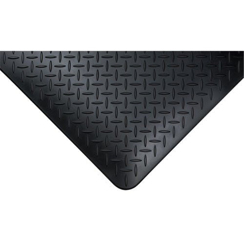 Anti-Fatigue Mat, Diamond, 1-2/3' x 3-1/4' x 3/4", Black, Polyurethane - SGW899