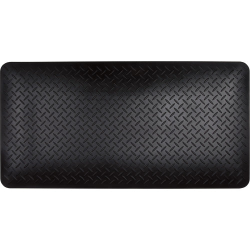 Anti-Fatigue Mat, Diamond, 1-2/3' x 3-1/4' x 3/4", Black, Polyurethane - SGW899