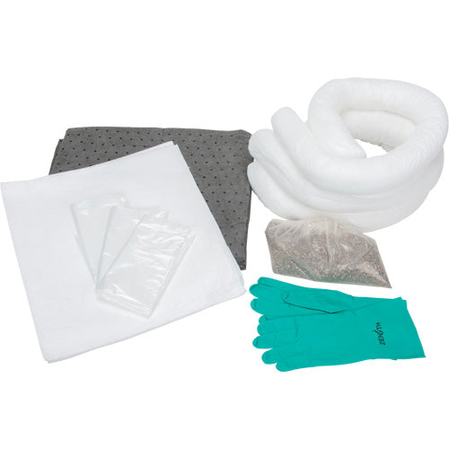 Trousse d'équipement de lutte contre les déversements, Huile seulement/Universel, Sac, Absorbance de 10 gal. US - SGX530