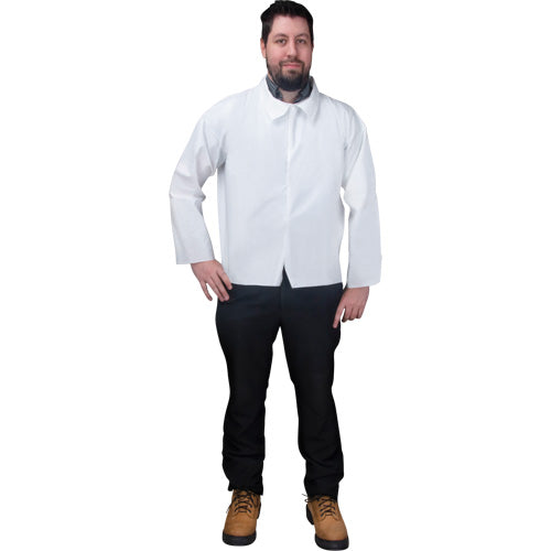 White microporous disposable shirt for medical and professional use
