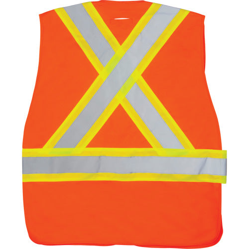 Veste d'arpenteur haute visibilité conforme à la CSA en polyester, orange haute visibilité