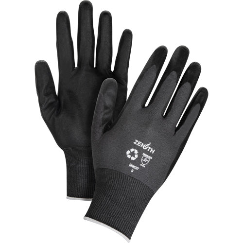 Gants écologiques enduits et perméables à l'air, Rêvetement Mousse de nitrile, Calibre 21, Enveloppe en Nylon/rPET